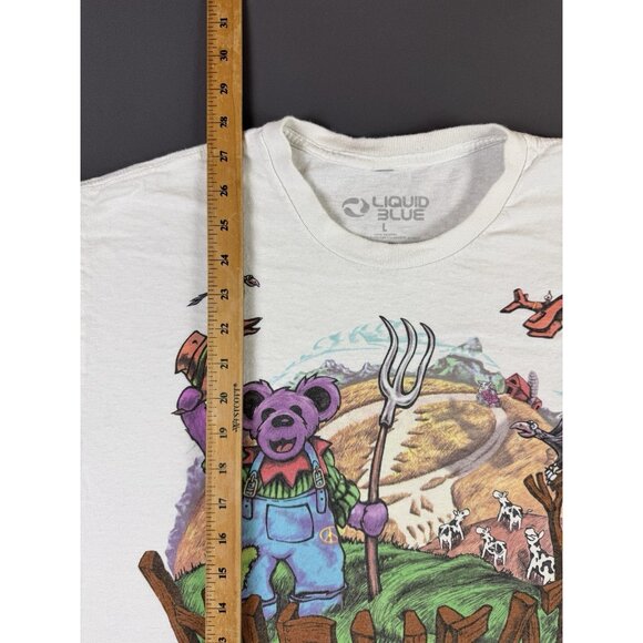 Rare Grateful Dead Liquid Blue Highgate Bear Farm Band Tee Tour Promo Large Art - Picture 10 of 10